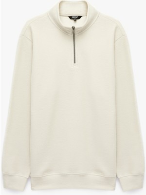 Koton Regular Fit Uzun Kollu Yarım Fermuarlı Sweatshirt