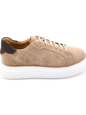Bambi Bej Hakiki Deri Erkek Sneaker E01811256002