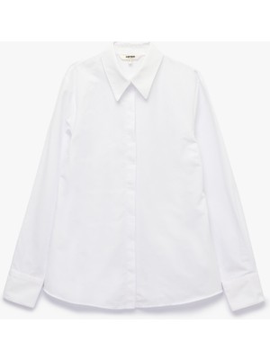 Koton Regular Fit Klasik Yaka Uzun Kollu Poplin Gömlek