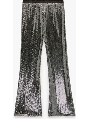 Koton Beli Lastikli Pullu Payetli Ispanyol Paça Pantolon