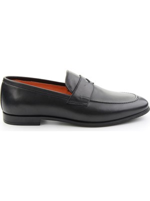 Bambi Siyah Hakiki Deri Erkek Loafer Ayakkabı E01648621814