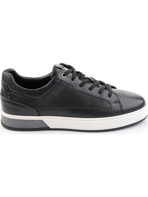 Bambi Siyah Hakiki Deri Erkek Sneaker E01398008743