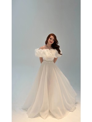 Ayşenur Dinçer Butik Peri Vibe Abiye Beyaz