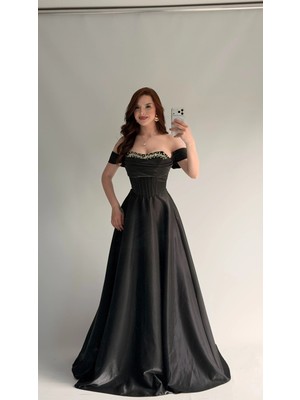 Ayşenur Dinçer Butik Soft Glam Abiye Siyah