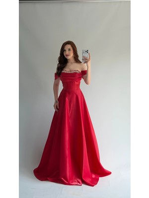 Ayşenur Dinçer Butik Soft Glam Abiye Kırmızı