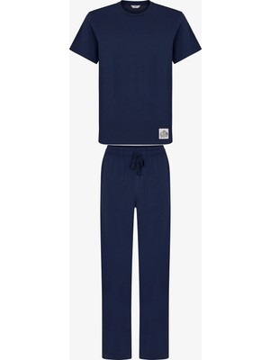 Penti Erkek Lacivert Midnight Forest Pantolon Kısa Kollu Pijama Takımı