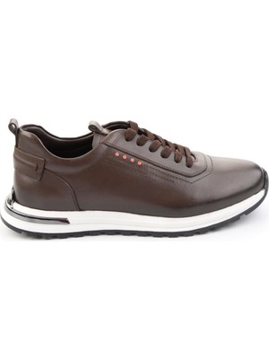 Bambi Kahve Hakiki Deri Erkek Sneaker E01011041841