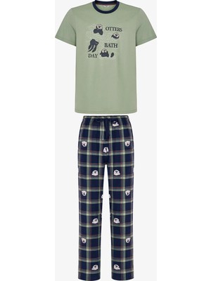 Penti Erkek Otter Bath Pantolon Kısa Kollu Pijama Takımı