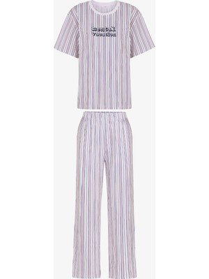 Penti Vacation Çizgili Kısa Kollu Pantolon Pijama Takımı
