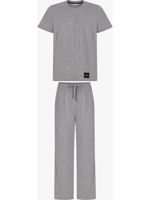 Penti Erkek Gri Melanj Cloud Grey Pantolon Kısa Kollu Pijama Takımı