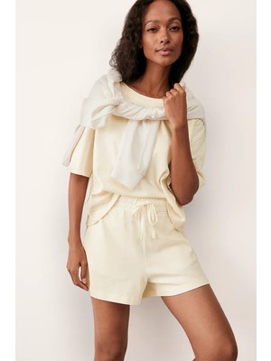 The White Company Organik Pamuk Slub Hafif Kadın Şort