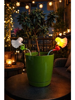Maison Luré Sevimli Hayalet Lamba ve Saksı Dekorasyon Seti 2'li Masa ve Gece Lambası