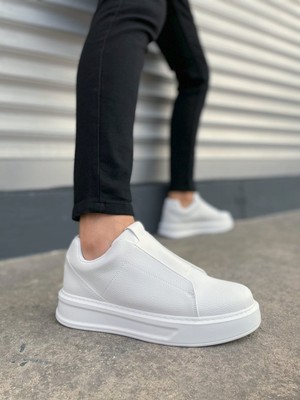 JET-007 Alba Bağcıksız Cilt Erkek Günlük Sneaker Ayakkabı Cbt Beyaz