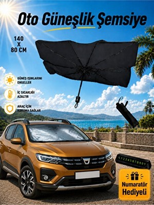 Solvéra Dacia Sandero Stepway 1.6 Euro5 Uyumlu Güneşlik Şemsiyesi Oto Güneşlik Perde