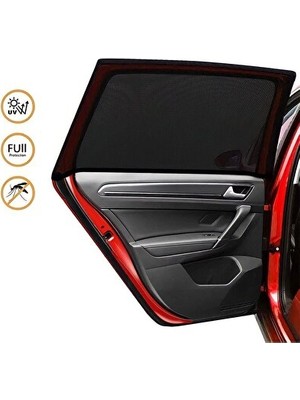 Solvéra Yan Cam Güneşlik, Çocuk ve Bebek Güvenliği Için Sineklikli Koruma Oto Güneşlik Perde