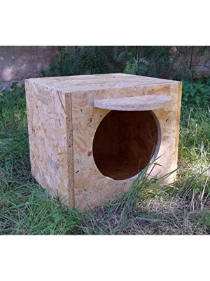 Solvéra Dayanıklı Soğuk ve Yağmura Dayanıklı Kedi Yuvası, 15MM Osb Kedi ve Köpek Yatağı