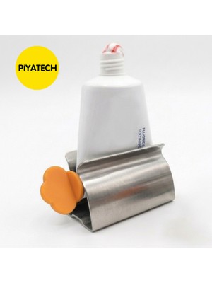 Piyatech Paslanmaz Çelik Diş Macunu - Yapışkan B 7000 Sıkacağı ve Standı - Renkli Anahtarlı Tüp Sıkıcı, Kozmetik ve Krem Sıkma Aparatı