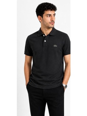 Lacoste  Polo Yaka  Siyah Regular Fit Paris  Metal  Logo