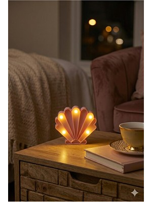 Maison Luré Bohem Deniz Kabuğu LED Gece Lambası - Pilli ve Dekoratif Çocuk Odası Işığı