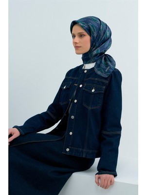 Armine Twill Ipek Eşarp Lacivert, Yeşil