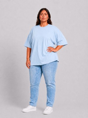 Limitless Wear Büyük Beden Kadın Basic Tshirt – Pamuklu Düz T-Shirt 3xl-6xl LMS26BTSK01