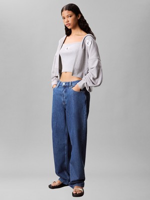 Calvin Klein French Terry Woven Label Fz Hood