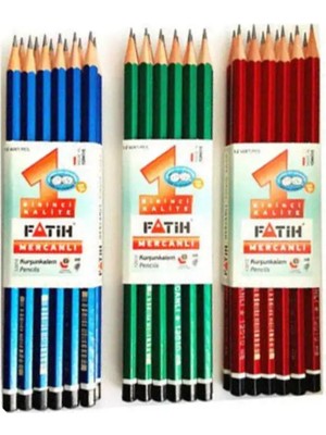 Fatih Mercanlı Kurşun Kalem 12'li Paket Kırmızı Gövde