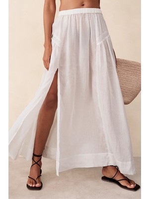 The White Company %100 Ramie Gipeli Kadın Maxi Etek