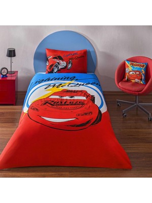 Taç Lisanslı Disney Cars Mcqueen Tek Kişilik Pamuk Nevresim Takımı