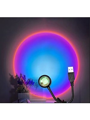 Maison Luré Rainbow USB LED Projektör, Fotoğraf ve Dekoratif Işık, Çok Modlu Masa ve Gece Lambası