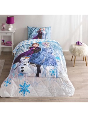 Taç Lisanslı Disney Frozen Winter Tek Kişilik Pamuk Yorgan Seti