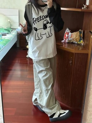 Touz Freedom Dog Reglan Uzun Kollu Baskılı Beyaz T-Shirt