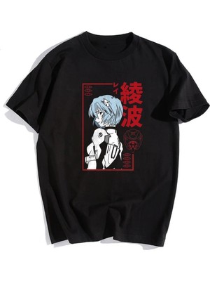 Touz Rei Ayanami Siyah Unisex Oversize T-Shirt