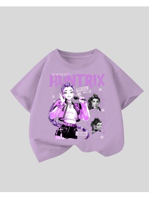 Touz Kpop Demon Hunterix Kids Design Unisex Oversize T-Shirt
