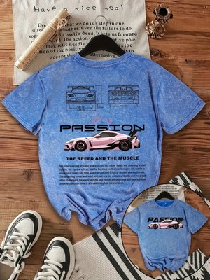 Touz Passion Baskılı Yıkamalı Vintage Unisex Oversize T-Shirt