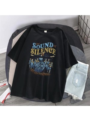 Touz The Sound Of Silence Siyah Unisex Oversize T-Shirt