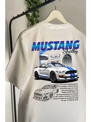 Touz Ferrari & Mustang Retro Baskılı T-Shirt