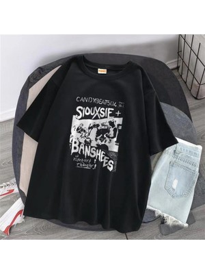 Touz Küt Küt Siouxsie Banshees Siyah Unisex Oversize T-Shirt
