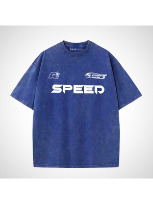 Touz Yıkamalı Speed Oversize Vintage T-Shirt