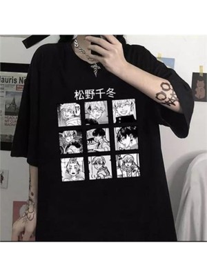 Touz Tokyo Revengers Kolaj Siyah Oversize Unisex T-Shirt