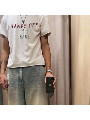 Touz Hands Off It's Mine Baskılı Beyaz T-Shirt