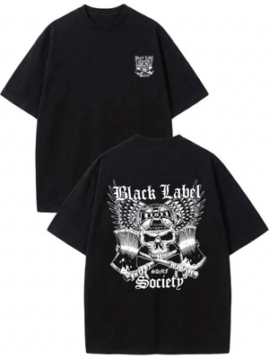 Touz Black Label Society Baskılı Unisex Oversize T-Shirt