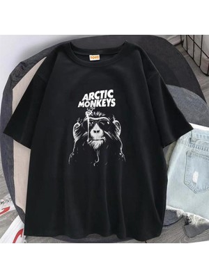 Touz Rock Serisi Arctic Monkey's Siyah Unisex Oversize T-Shirt