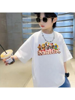 Touz Roblox Beyaz Kids Baskılı T-Shirt