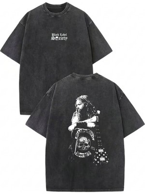 Touz Black Label Society Baskılı Unisex Oversize T-Shirt