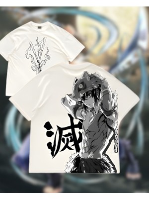 Touz Demon Slayer Baskılı Unisex Oversize T-Shirt