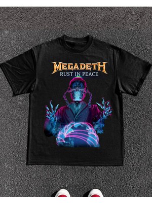 Touz Megadeth Metal Music Baskılı Unisex Oversize T-Shirt