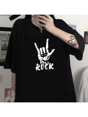 Touz Rock Siyah Unisex Oversize T-Shirt