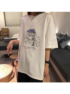 Touz My Vısıon Girl Sleccter Beyaz Unisex Oversize T-Shirt