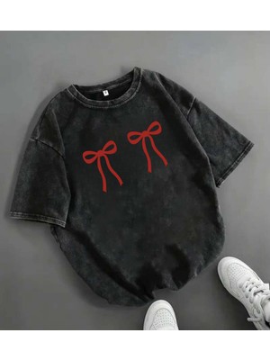 Touz Fiyonk Baskılı Oversize Tshirt
